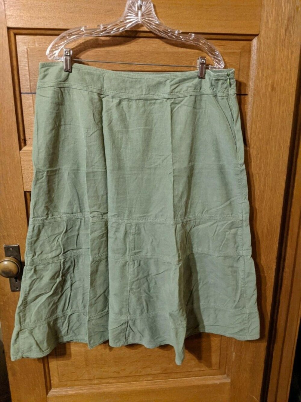 CJ Banks Green Skirt 16 Aline Modest Womens No Slit Christopher